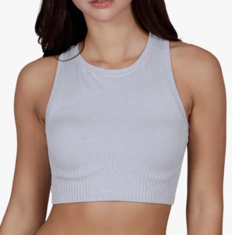 ❤️3X20 90 DEGREE BY REFLEX Seamless Longline Sports Heather Grey Bra | L